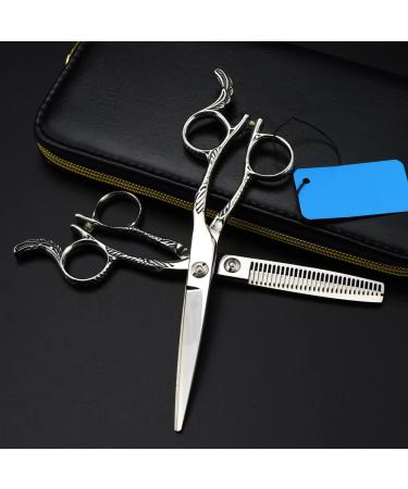 Hair Cutting Scissors 6 Inch JP 440c Steel Feather Hair Cutting Scissors Haircut Thinning Barber Tools Cut Shears Hairdressing Scissors Set