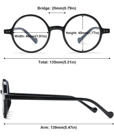 Abetos Retro Blue Light Filter Glasses for Men & Women - Modern Round Anti-Blue Light Reading Glasses - 1.5x Visual Aid - Buy Online on GoSupps.com