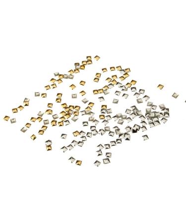 VAGA 300 3mm Gold & Silver Square Metal Studs for Nail Art Manicure - Buy Online on GoSupps.com