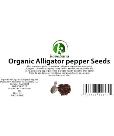 KOPABANA Organic Alligator Pepper Seeds - Premium Mbongo Spice | 1oz Grains of Paradise - Buy Online on GoSupps.com