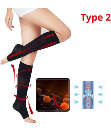 Zmerch Unisex Knee Compression Socks - Varicose Vein Support Stretchy Cooling Black - Buy Online on GoSupps.com