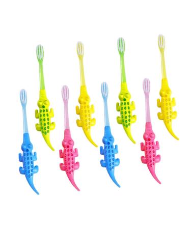 Frcolor 8 pieces cartoon animal toothbrush toothbrush oral care toothbrush children's toothbrush cartoon toothbrush cartoon crocodile toothbrush oral care dental brush