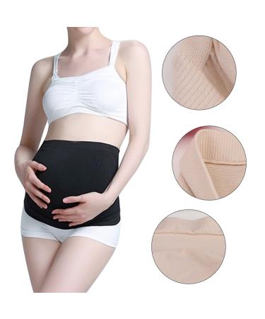 Pregnant Women Belly Support Band Tummy Belt | Seamless Elastic Band for Prenatal Care | Maternity Clothing (L-Beige) - Buy Online on GoSupps.com