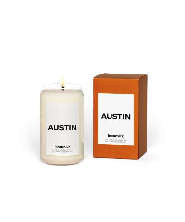 Homesick Premium Scented Candle, Austin - Scents of Bergamot, Grapefruit, Fir Needle, 13.75 oz, 60-80 Hour Burn, Natural Soy Blend Candle Home Decor, Relaxing Aromatherapy Candle