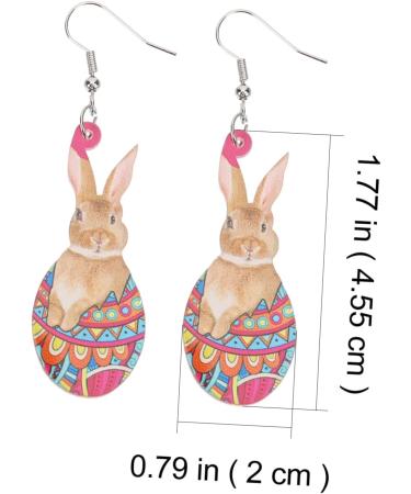 Holibanna 2 Pairs Rabbit Earrings Easter Earrings for Girls Easter Earrings for Women Spring Earrings Valentines Day Earrings Holiday Earrings for Women Egg Earrings Eggs Chick Miss Acrylic 4.5X2CMx4pcs As Shownx4pcs - Buy Online on GoSupps.com
