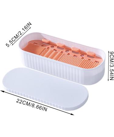 Makeup Brush Cleaner and Dryer - Makeup Sponge Cleaner Storage Box Drying Holder Dustproof Efficient Cleaning Tool Sponge Washer for Enhanced Maintenance Three Generations of White - Buy Online on GoSupps.com