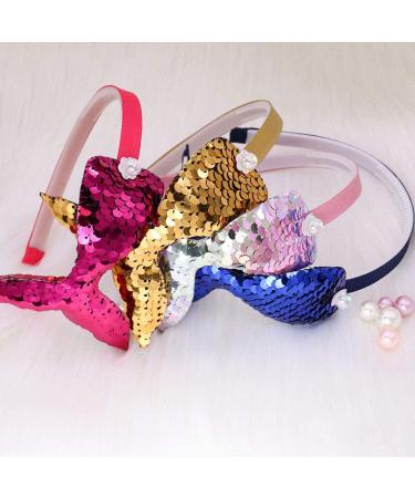 Shop 6-Piece Sequin Hair Headband Set for Girls - Glittery Elastic Hair Accessories for Trendy Kids - Buy Online on GoSupps.com