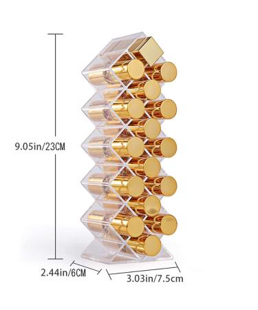 Fish Shape Lipstick Organizer Tower - Clear Acrylic, 16 Slots, Makeup Cosmetic Storage Stand - Buy Online on GoSupps.com