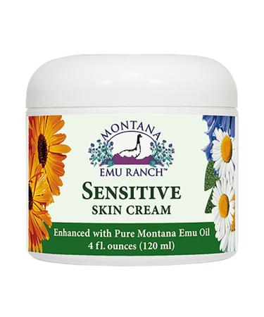 Montana Emu Ranch Sensitive Skin Cream - 4 Ounces - Enhanced with Montana Emu Oil