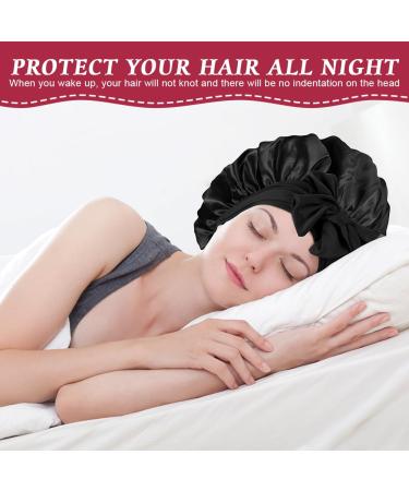 Acwoo Silk Sleeping Hood - 2 Piece Satin Hair Bonnet for Women & Girls | Adjustable Breathable & Soft Night Cap - Buy Online on GoSupps.com