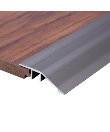 Floor Transition Strip Walkers Entry Ramp Gray Transition Strip for Doorways Metal Aluminum Reducer General Floor Transitions Ramp Non Slip 0.9 1 1.05 1.35 1.45 M Long Edge Trim (Size : Length 145 Length 145cm
