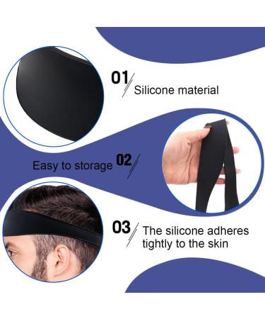 PLABBDPL Neckline Shaving Template Silicone Haircut Band Hair Trimming Guide Haircut Curved Band Silicone Haircut Band Stencil Curved Silicone Haircut Band for DIY Home Haircuts - Buy Online on GoSupps.com