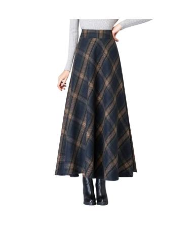 Women's skirt short black long beach rock mini skaters rock ladies slit with high elastic waist winter plate skirt winter skirt flowing rock dark blue m