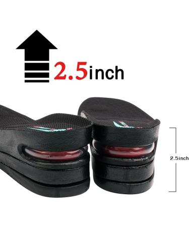 Height Increase Shoe Insoles with Air Cushion - 3 Layers (2.5" Lift) for Men s Size 7-11 | Boost Your Height Comfortably - Buy Online on GoSupps.com