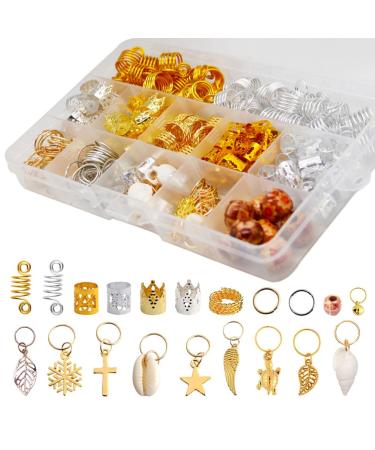 Beaupretty Hair Cuffs Hair Braids Beads 238 Pieces Dreadlocks Jewelry Dreadlocks Rings Hair Braids Bead Hair Extension Ring Braids Hair Accessories African Ornaments Beads for Hair Braids