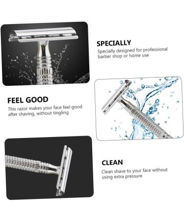 Frcolor Portable Metal Beard Razor - Classic Vintage Style Double Edge Razor for Men - Zinc Alloy - Ideal for Barbers and Grooming - Buy Online on GoSupps.com