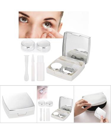 Portable Contact Lens Container Box with Mirror Tweezers & Cleaning Holder - Ideal for Travel & Storage - Buy Online on GoSupps.com