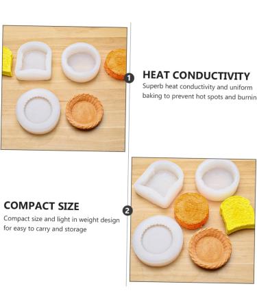 Zerodeko 2pcs Cake Mold Chocolate Making Egg Tart Candy Baking Accessories Muffin Baking Molds Silicone Bakeware Ice Ball Mold Candle Molds Baking Supplies Cake Pie Silica Gel White Fluffy White 9X8X2.6CM - Buy Online on GoSupps.com