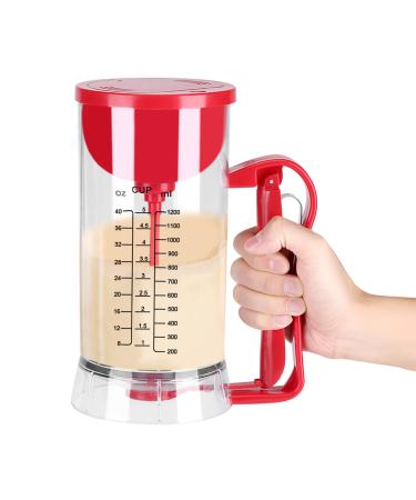VINGVO Pancake dispenser pancake mixer 1200 ml pancake batter bottle filler filled waffle maker batter dispenser with squeeze handle for making waffles pancakes and cakes