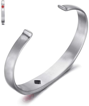 WelMag Adjustable Medical Alert ID Bracelets - Free Engraving - Vintage Silver - International Shipping Available - Buy Online on GoSupps.com