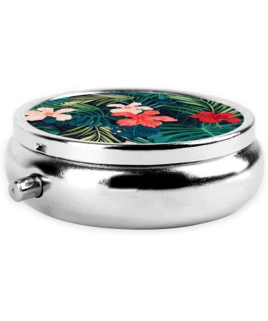 Summer Hawaiian Round Pill Box - Lightweight Moisture-Proof & Portable for Emergency Medication & Fish Oil | One Size - Buy Online on GoSupps.com