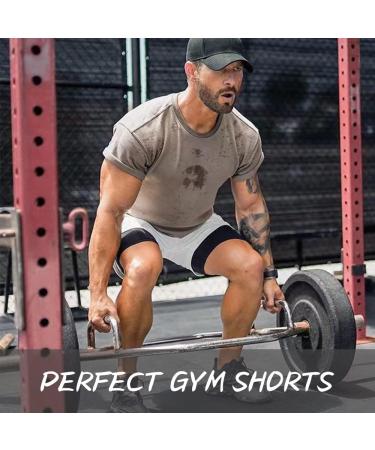 FLYEVEA Men's 2-in-1 Workout Running Shorts - Black Large - Buy Online on GoSupps.com
