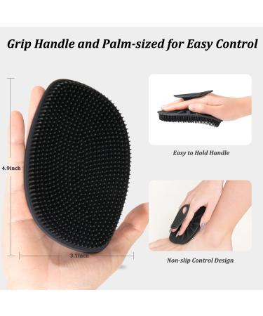 REVEX Exfoliating Silicone Body Scrubber with Handle - Long Bristles for Nourishing Cleanse & Massage on Sensitive Skin (Black) - Buy Online on GoSupps.com