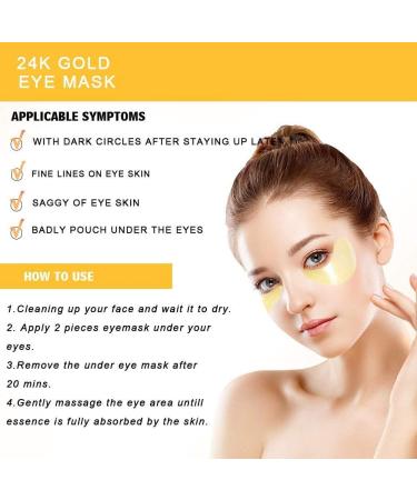 60 PCS 24K Gold Under Eye Mask Under Eye Patches Gel Eye Patches for Dark Circles Wrinkles Puffy Eyes Fine Lines and Moisturizing Gold-1 - Buy Online on GoSupps.com