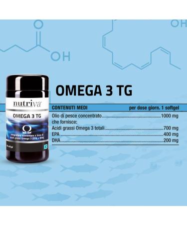 Nutriva Omega 3 TG - Food supplement based on fish oil rich in omega 3 fatty acids (90 capsules) - Buy Online on GoSupps.com