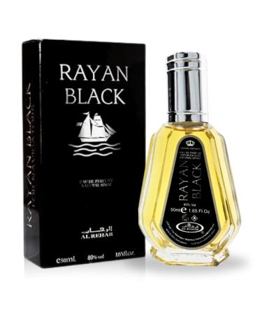 Al-Rehab Rayan Black EDP - 50ML (1.7 OZ) Long Lasting & Luxurious Scents of Arabia Perfumes For Men & Women. 1.7 Fl Oz (Pack of 1) Rayan Black