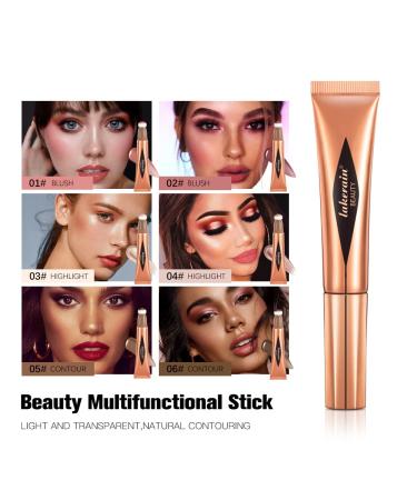Natural Matte Liquid Blush Beauty Wand with Cushion Applicator - Lightweight & Blendable Cream Stick for Contouring - Cruelty-Free & Vegan (01 Blush Stick) - Buy Online on GoSupps.com