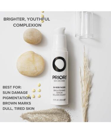 Priori Skincare Brightening Serum | CoQ10 Lactic Acid & Retinol for Skin Pigmentation & Sun Damage 1 fl oz - Buy Online on GoSupps.com