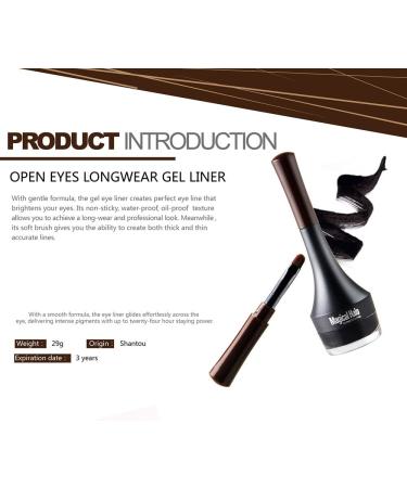 Go Ho Matte Black Gel Eyeliner - Water-proof, Smudge-proof, Long Lasting Cream Eyeliner with Brush - 1Black - Buy Online on GoSupps.com