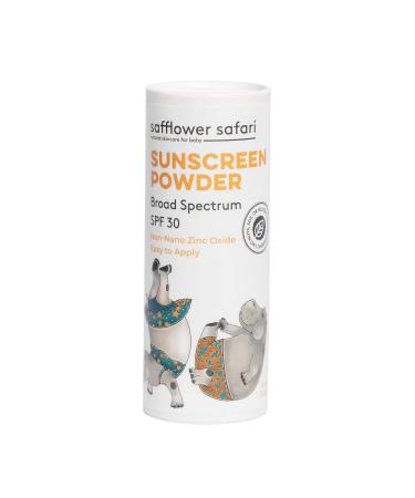 Baby All-Natural Sunscreen Powder SPF 25 Non Nano ZINC Oxide - Water & Sweat Resistant  Hypoallergenic  Made in USA by Safflower Safari