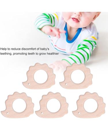 5Pcs Baby Teething Toy - Wooden Hedgehog Pendant | Beech Wood Animal Shape for Handmade Necklaces & Bracelets - Buy Online on GoSupps.com