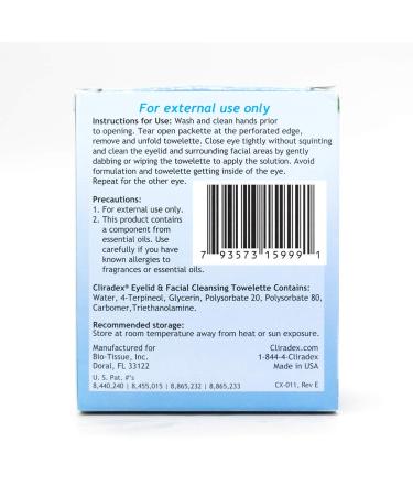 Cliradex Towelettes: Natural Face & Eyelid Cleanser with Tea Tree Oil Extract - Buy Online on GoSupps.com