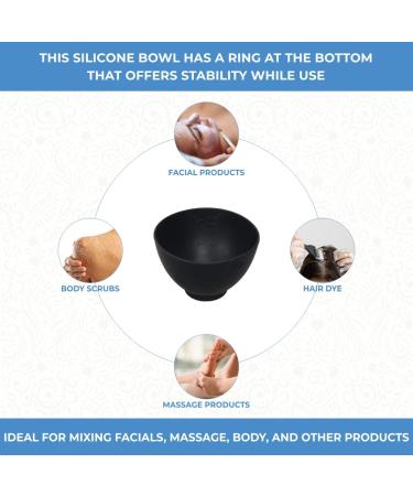 ForPro Black Silicone Mixing Bowl 8 oz - Flexible, Odorless Bowl for Facials, Massage, Body & More - Buy Online on GoSupps.com