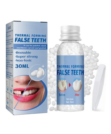Tooth Repair Kit - 30ml Thermal Beads Temporary Teeth Replacement Kit for Restoration of Missing & Broken Teeth Replacement Dentures, DIY Heat Fit Beads