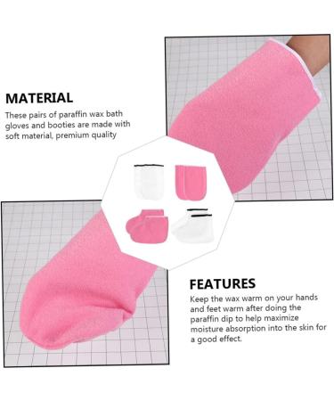 Housoutil 2 Sets Leather Horn Boots Hand Spa Gloves Manicure Tools Nail Tools Nursing Fingernail Beauty Tool Paraffin Wax Booties Women's Cosmetic Polyester Lining - Buy Online on GoSupps.com