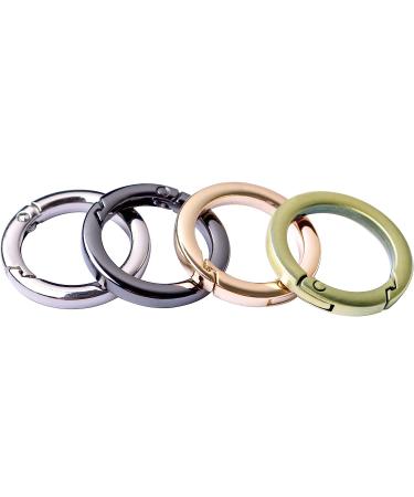 Bobeey Round Carabiner Metal Spring Key Ring Set - 4pcs, Light Gold, 1 1/2 (38mm) - Spring Snap Hooks Clip for Purses - BBC40 - Buy Online on GoSupps.com