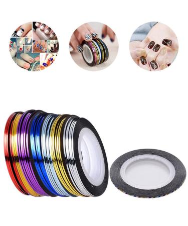 White Nail Striping Tape Rolls for DIY Nail Art Decoration - Line Stickers for Perfect Nail Tips - Buy Online on GoSupps.com
