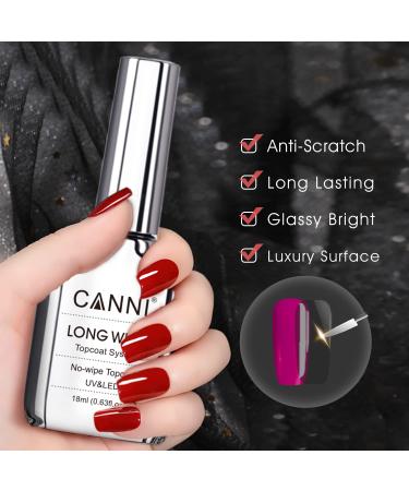 CANNI No Wipe Gel Top Coat 18ml - Scratch Resistant High Gloss Nail Polish for Long Lasting Shine | Soak Off LED Nail Lamp | Perfect for Nail Art Manicure - Buy Online on GoSupps.com