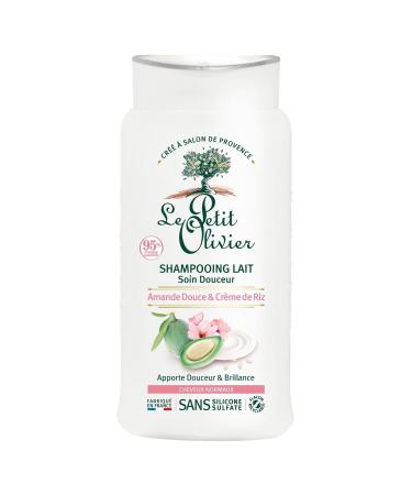 LE PETIT OLIVIER - Shampooing Lait Soin Douceur - Amande Douce & Cr me de Riz - Douceur & Brillance - Cheveux Normaux - Sans Silicone et Sulfate - Fabriqu en France - 250 ml