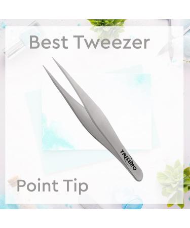 Pointed Tweezers for Ingrown Hair - Tweezers for Splinters Hairs & Precision Sharp Needle Nose Pointed Ticks & Glass Removal - Best for Facial Hair Removal & Eyebrow Hair (Silver) - Buy Online on GoSupps.com