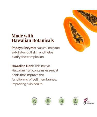 Hanalei Papaya Powder Face Cleanser - Gentle and Brightening - Cruelty-Free and Paraben-Free - 60g (2.11 oz) - Buy Online on GoSupps.com