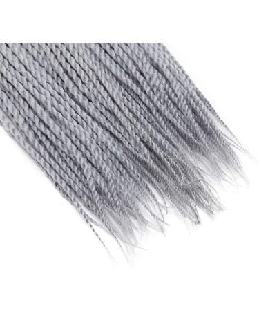 24" Inch/60CM Crochet Twist Kinky Curly Hair Extensions Synthetic Weave Hair Ombre Braiding Hair Heat Resistant For Women Ladies - Black & Silver Grey - Buy Online on GoSupps.com