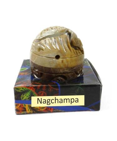 Stone Jar Nag Champa Solid Perfume Long Lasting Body Fragrance In Large Hand Carved- 8 gm (Pack Of 1)