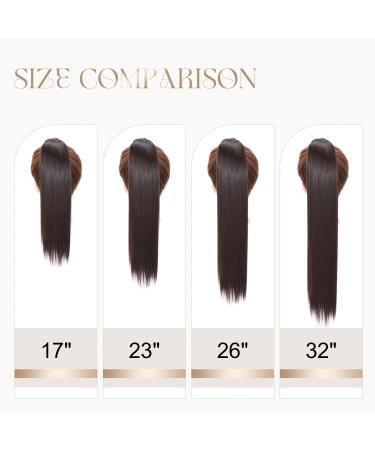 S-noilite Trendy 23 Inch Straight Wrap Around Ponytail Clip in Hair Extension - Dark Brown & Ash Blonde - Buy Online on GoSupps.com