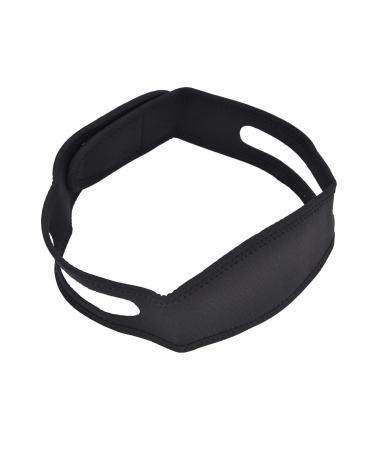 Snoring Stop Belt Adjustable Chin Strap Nylon for Men Women for Bedroom for Office(Black)