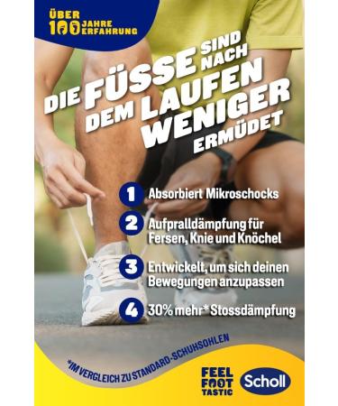 Scholl Gel Activ Runs for Men | Anti-Smell Shock-Damping Inlays | Sports Performance | 2-Pack Size 40-46.5 EU - Buy Online on GoSupps.com